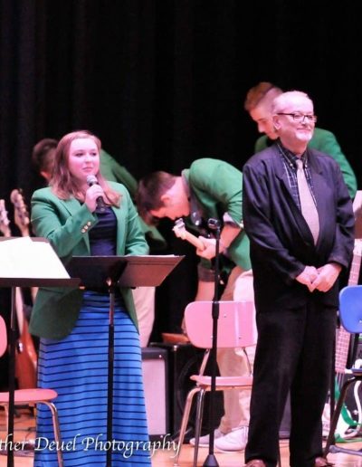 instrumental teacher-mr. wheeler seton catholic central with students band